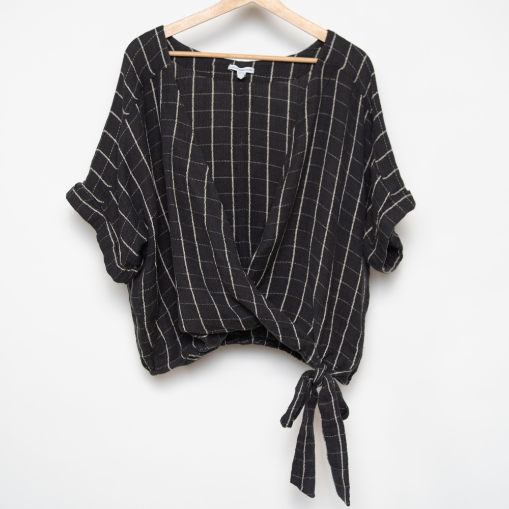 James Perse Short Sleeve Wrap Top Size 4